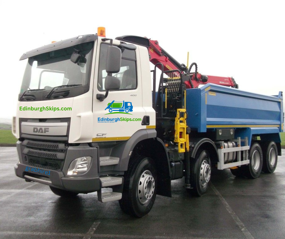 Do you need local grab tipper lorry hire in Edinburgh? click here and hire an 8 wheel grab tipper lorry onlline in Edinburgh, Midlothian, East Lothian or West Lothian areas? click here for more information on our local grab hire lorry services
